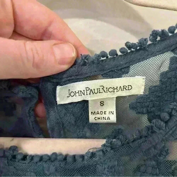 JohnpaulRichard Blue Lace Embroidered Sleeveless Mini Dress Size Small - Picture 3 of 5